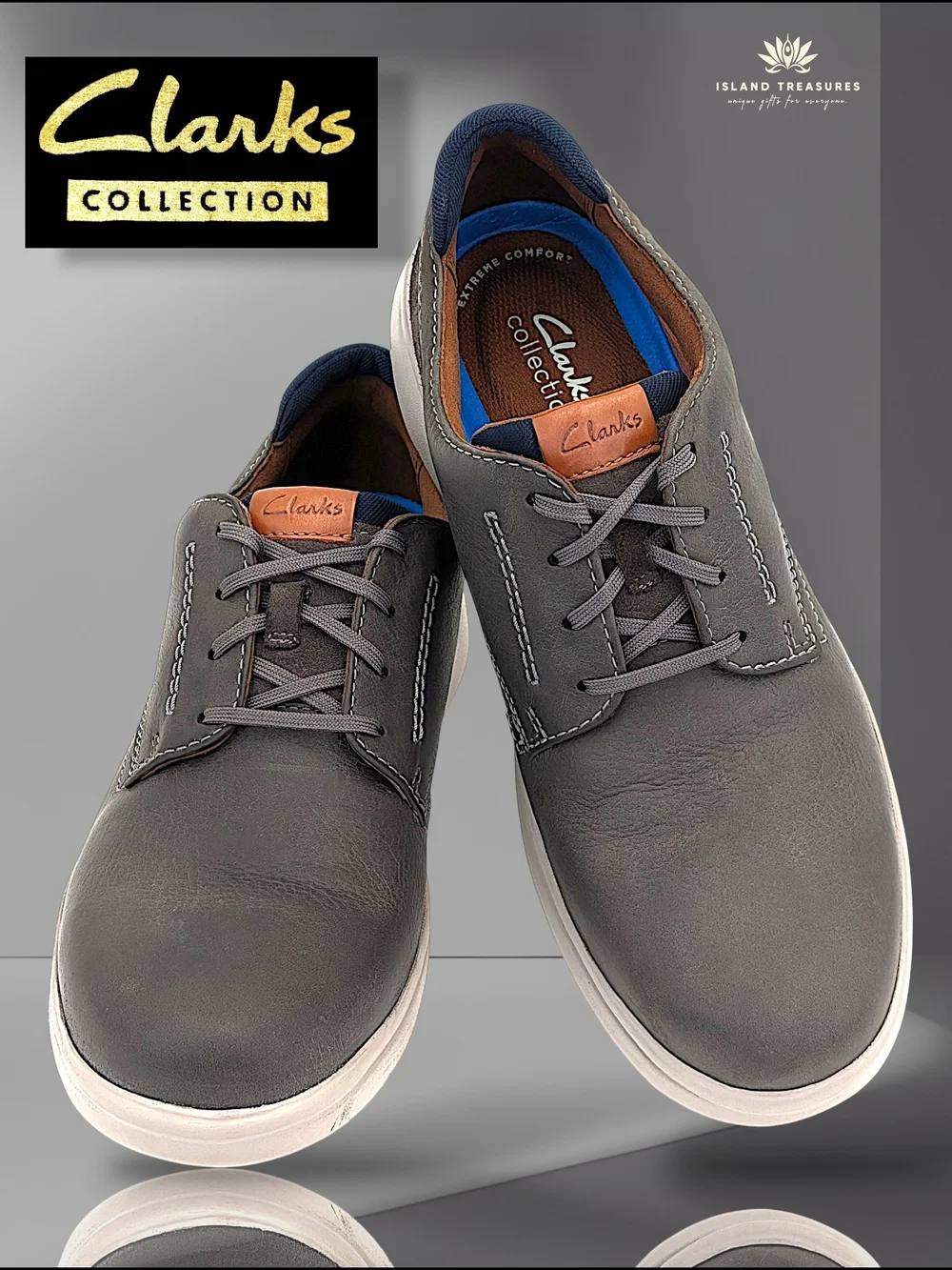 Clarks Collection Bradley Sz 11.5 Men Cushioned Grey Nubuck Lace Up Oxford Shoes